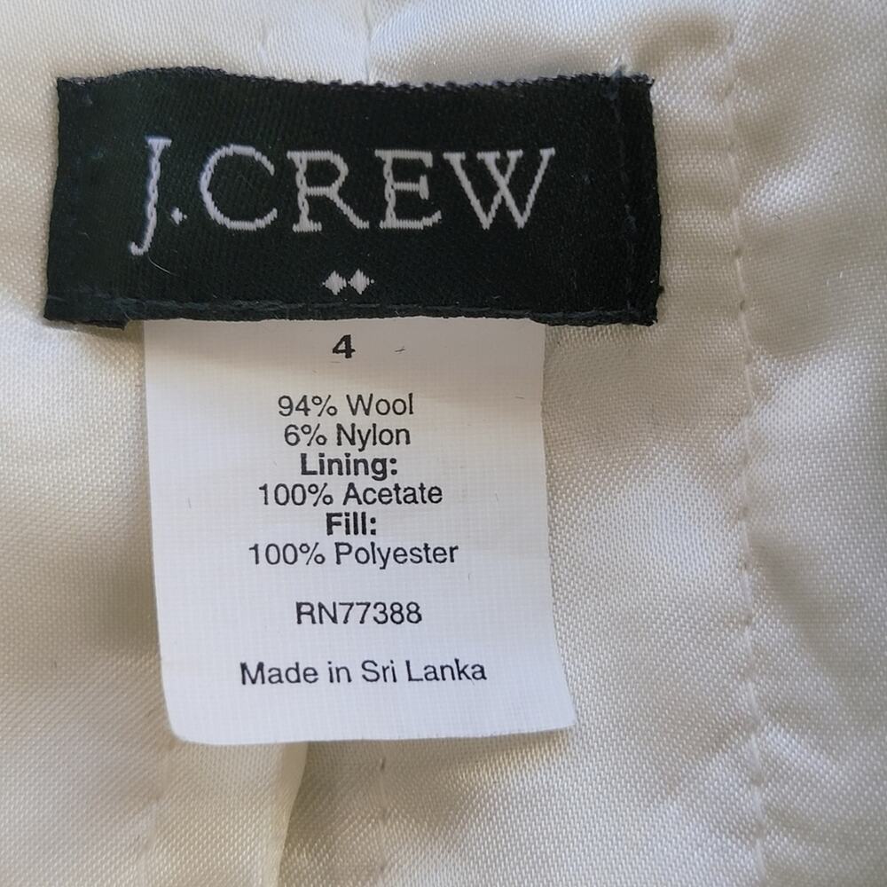 J.Crew Green Wool 3 Button Coat SZ 4 - Picture 6 of 6